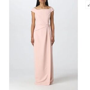 Ralph Lauren Dress NWT Gown Formal Off Shoulder Crepe Maxi Blush Pink Size 6